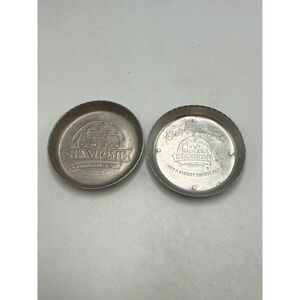 Vintage Stanhome Stanley Home Product Aluminum Coasters Set of 2 Hostess Party